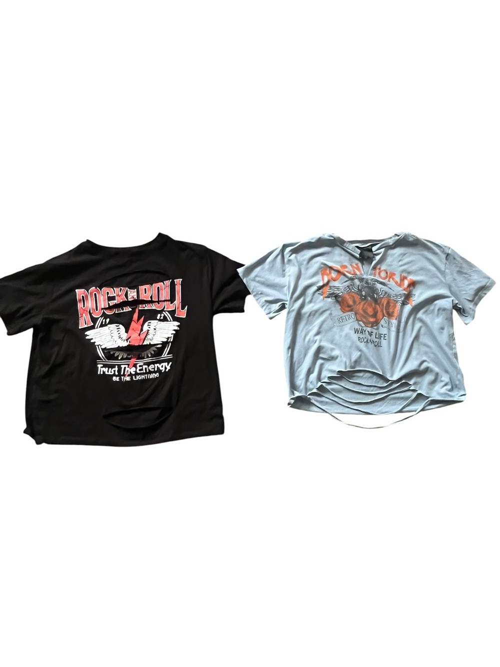 Bundle of Two Graphic Distressed Tees Sz 2X